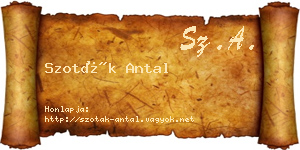 Szoták Antal névjegykártya